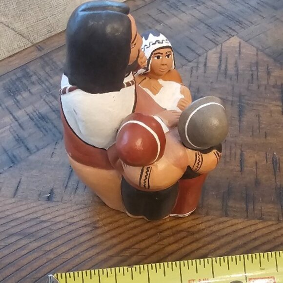 Clay Terra Cotta Pottery Peru Peruvian Jesus with Children Folk Art Christian - Picture 2 of 4